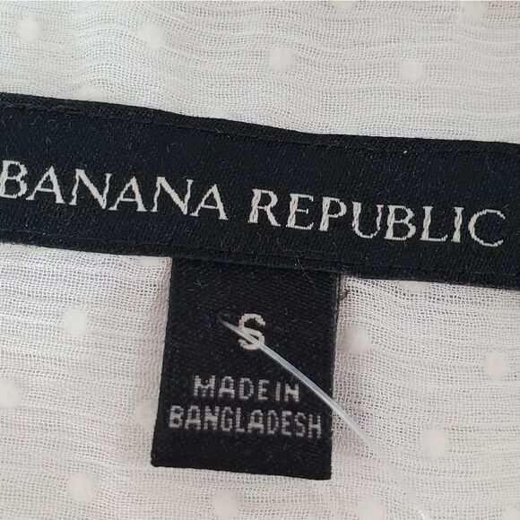 🔥NWT Banana Republic Cream Swiss Dotted Long Sleeve Top Small - Picture 8 of 11